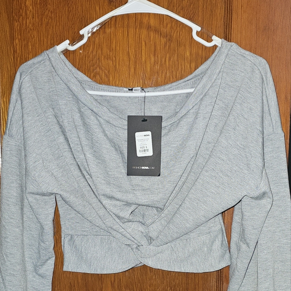 Fashion Nova Gray Crop Top